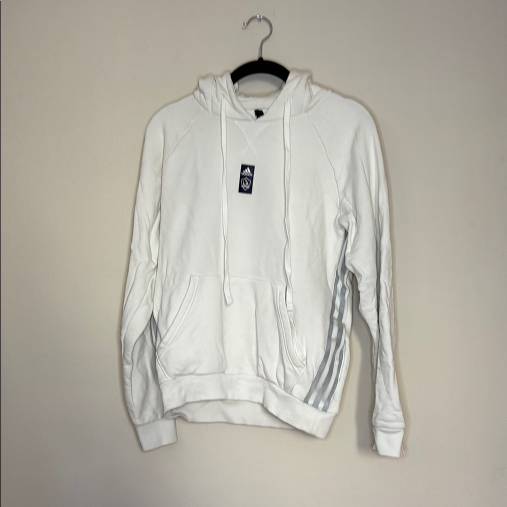 Adidas Men's 2024 LA Galaxy Travel Soccer Hoodie Sweater